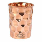 Set OF 6 Hammered Diamond Copper Glass Tumble