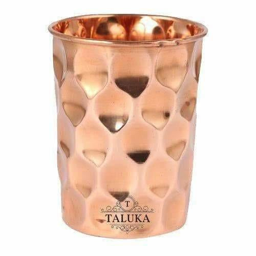 Set OF 6 Hammered Diamond Copper Glass Tumble Main Image