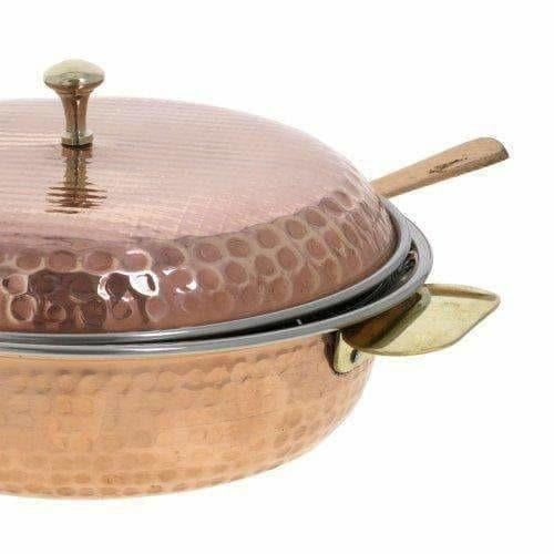 Copper Serving Bowl Tureen with Spoon