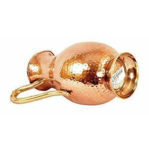 Steel Copper Jug Pitcher with Brass Handle