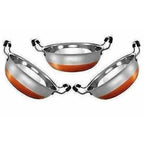 Stainless Steel Copper Bottom Kadhai with Handle - Set of 3 Pieces