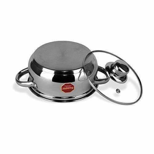 Stainless Steel Friendly Belly Shape Cook Bottom with Glass Lid