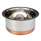 Stainless Steel Patila Round Copper Bottom Container Ganj Tapeli with Lid