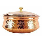 Steel Copper Casserole Bowl With Glass Lid - Tableware