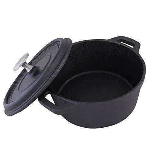 Non Stick Cast Iron Dutch Oven Cookware Black