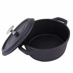 Non Stick Cast Iron Dutch Oven Cookware Black