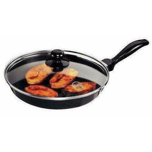 Non-Stick Frying Pan with Glass Lid - 1.5 Litres - Black Hover Image