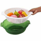 Multipurpose Double Layer Plastic Sieve Drainer Bowl