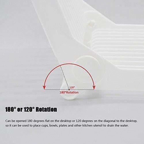 Folding Plastic Kitchen Dish Rack Stand Plate Holder for Bowls Plates - 2 Slots