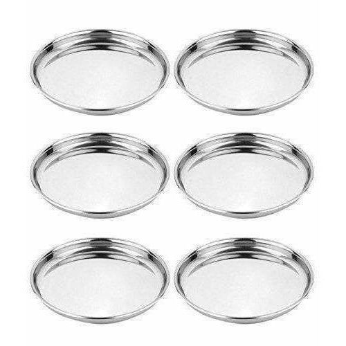 Stainless Steel Dinner Plates Set Of 6
