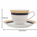 Classical Golden Border Cup Set with Saucer, Set of 12, 200ml