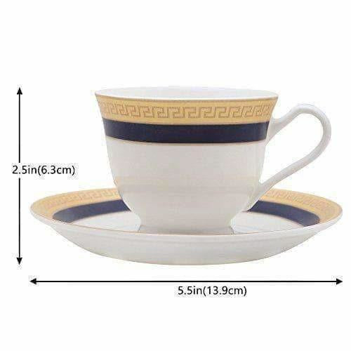 Classical Golden Border Cup Set with Saucer, Set of 12, 200ml