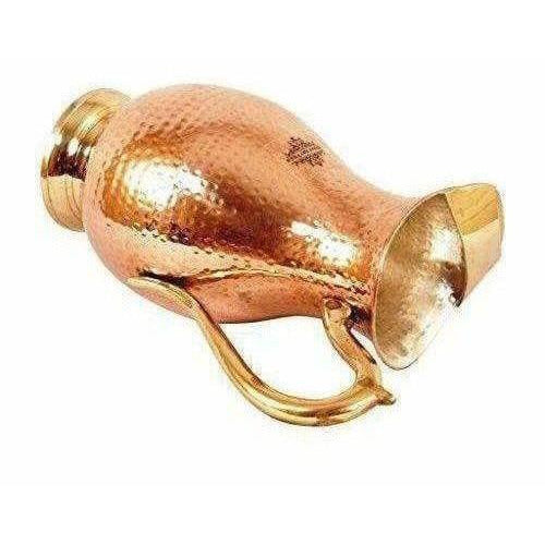 Steel Copper Jug Pitcher with Brass Handle Main Image