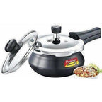 Induction Base Aluminum Pressure Cooker 2 Litres - Black Color