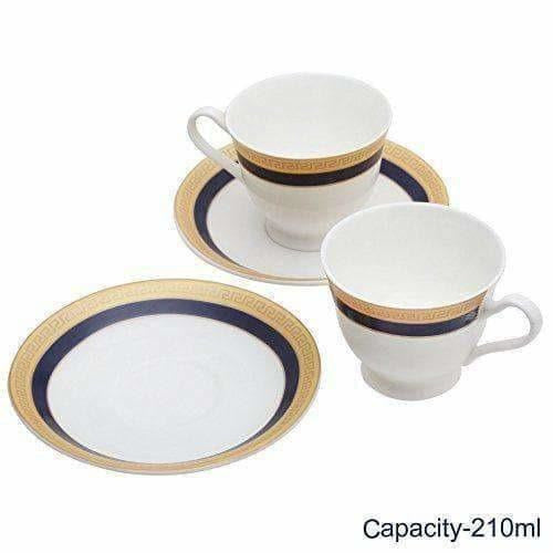 Classical Golden Border Cup Set with Saucer, Set of 12, 200ml