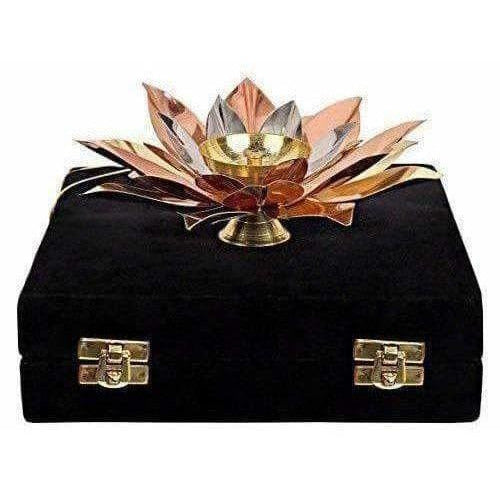 Copper Plated Lotus Design Diya