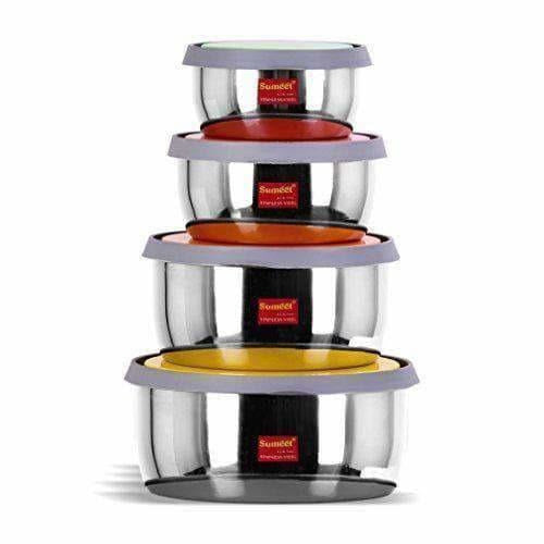 Stainless Steel Food Storage Airtight & Leak Proof -  Set  of 4 Containers Hover Image