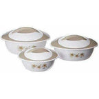 Maroon Color - Plastic Casserole Set of 3 - Pieces