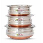 Copper Bottom Kadai Urli with Lid - 3 Pcs Set