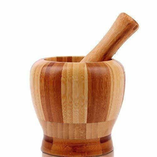Wooden Motar Pestle Set (Brown)