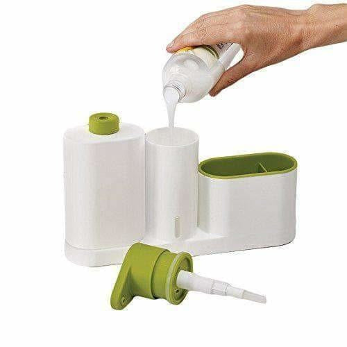 Self Sink Drainer Dishwasher Sanitize Liquid Dispenser and Sponge Holder