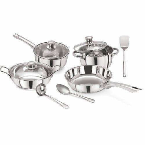 Pristine Tri Ply Induction Base Cooking Essential Steel Cookware Hover Image