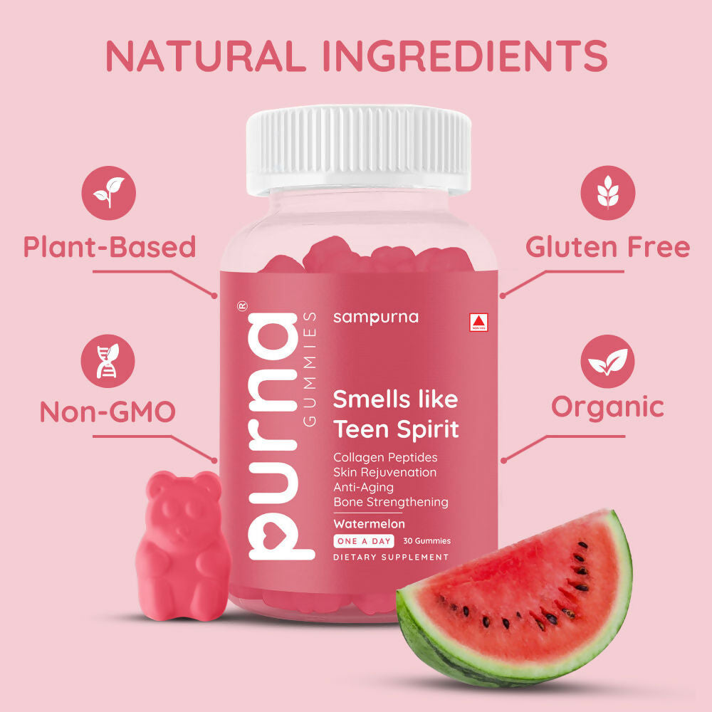 Purna Sampurna Smells Like Teen Spirit Collagen Peptides Gummies - Watermelon