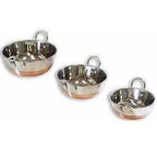Stainless Steel Copper Bottom Kadhai with Handle - Set of 3 Pieces