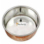 Handmade Steel Copper Serving Bowl and Spoon Set