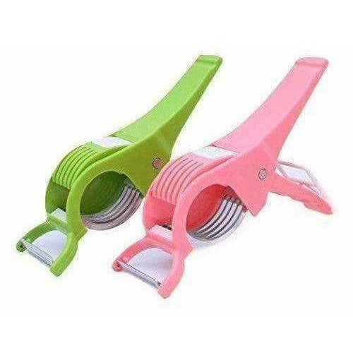 Plastic Vegetable Cutter with Peeler, Set of 2, Multicolour