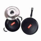 Nonstick Induction Base Cookware Set of Tawa + Kadhai