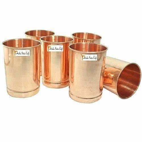 Copper Glass Drinkware -  Set of 6 Hover Image