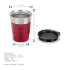 Vaya Popcup Insulated Coffee Mug Tumbler With Lid - 250 ml (Red)