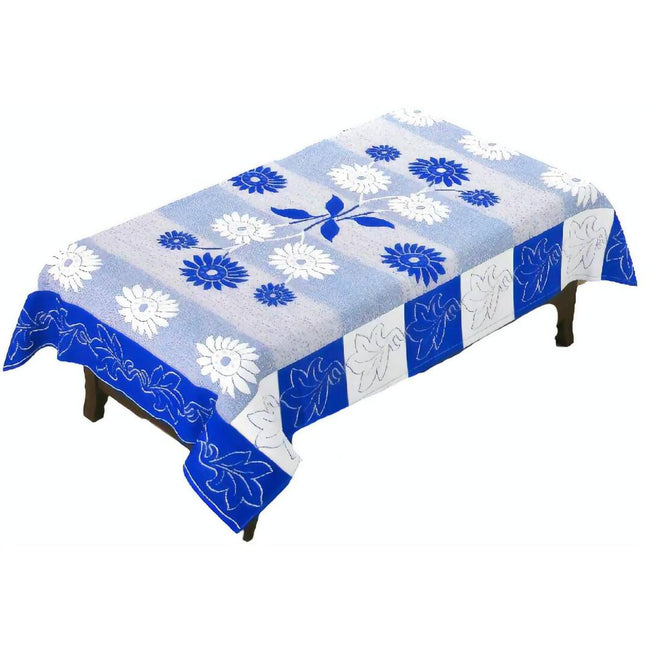 Yellow Weaves Designer Center 4 Seater Table Cover - Blue Main Image
