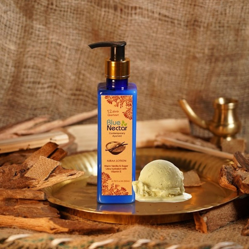 Blue Nectar Niraa Warm Vanilla & Sugar Body Lotion with Plant Based Vitamin E for Ultra Hydration