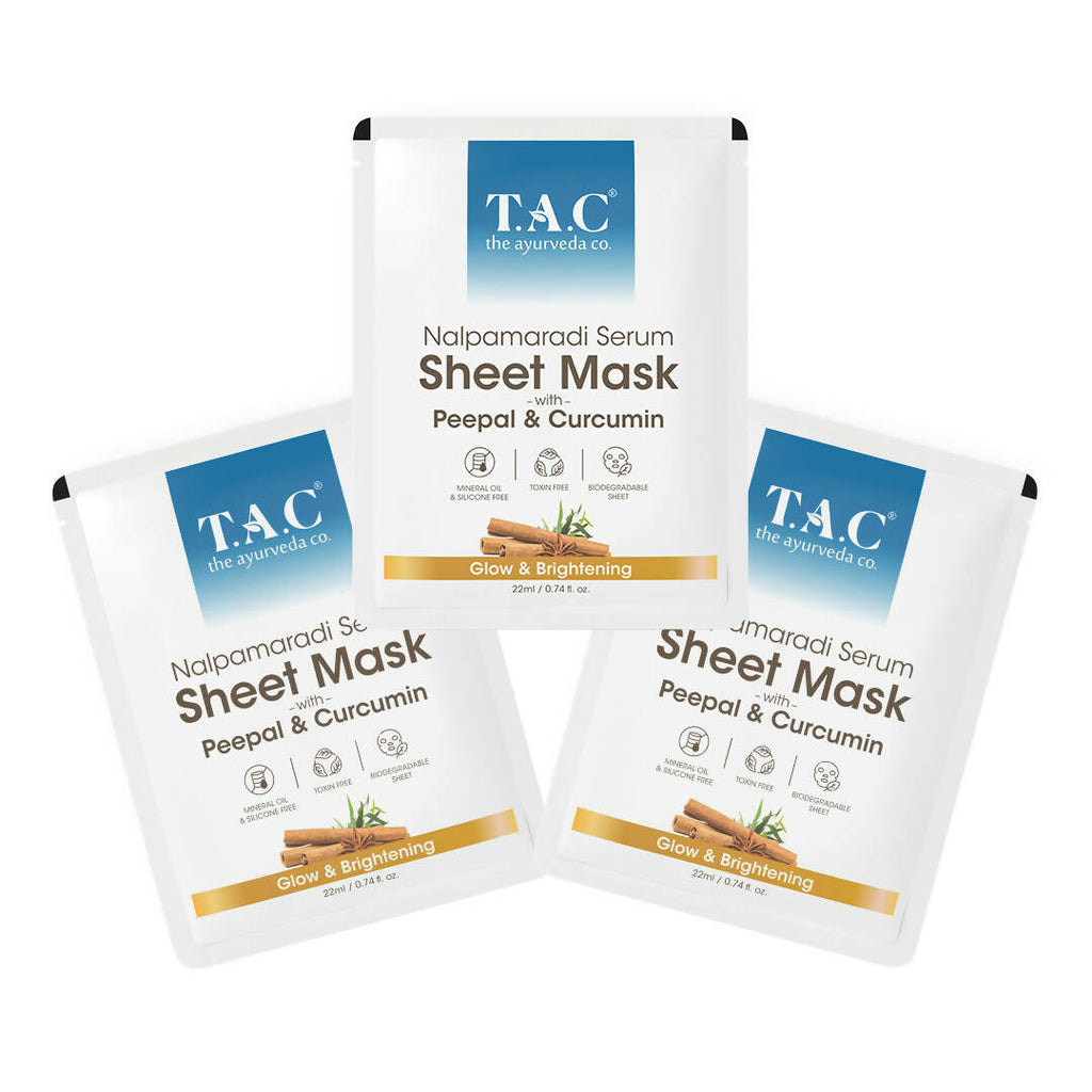 TAC - The Ayurveda Co. Nalpamaradi Serum Sheet Mask | with Aloe Vera & Sandalwood