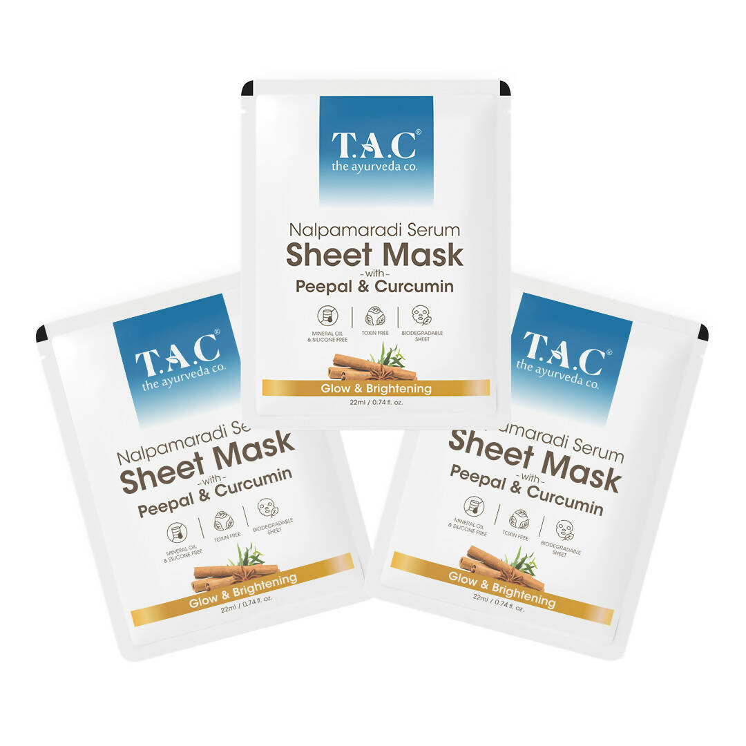 TAC - The Ayurveda Co. Nalpamaradi Serum Sheet Mask | with Aloe Vera & Sandalwood