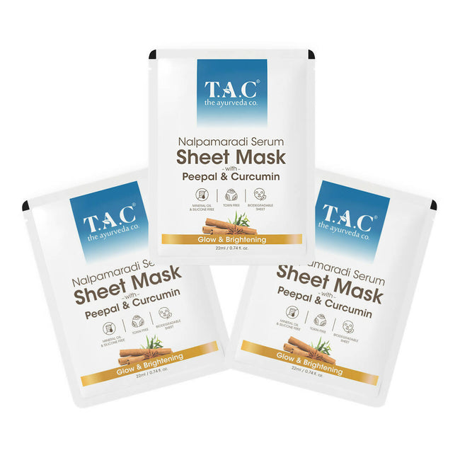 TAC - The Ayurveda Co. Nalpamaradi Serum Sheet Mask | with Aloe Vera & Sandalwood Hover Image