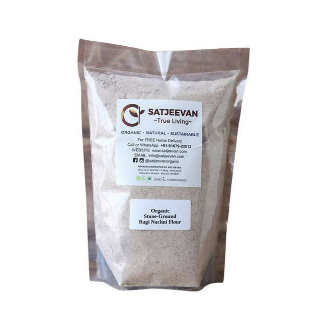 Satjeevan Organic Stone-Ground Ragi Flour Hover Image