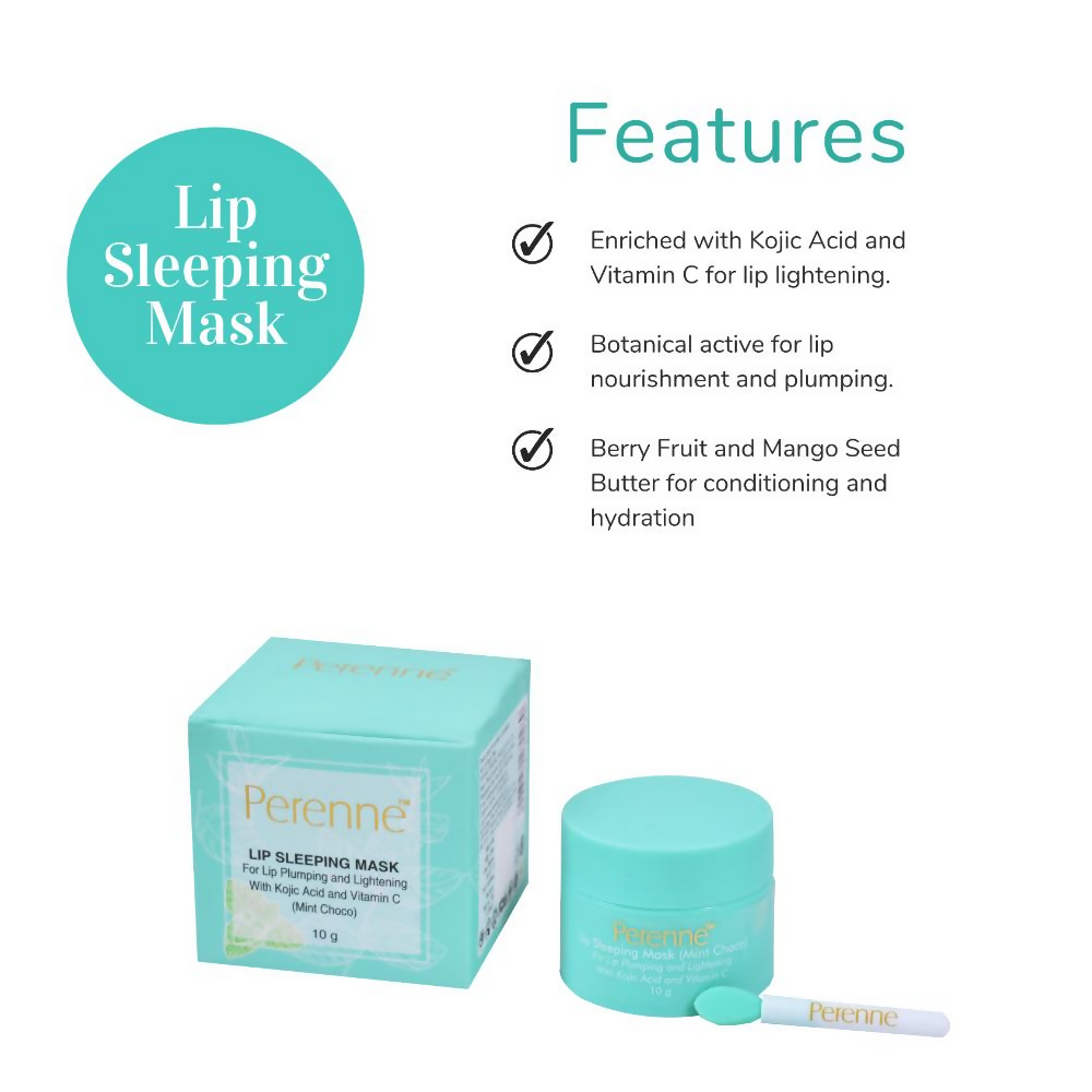Perenne Lip Sleeping Mask With Kojic Acid & Vitamin C - Mint Choco