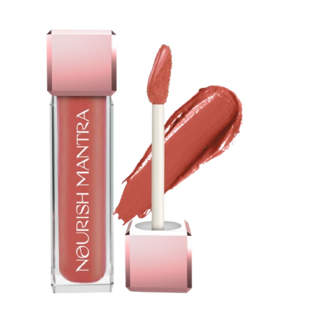 Nourish Mantra Liquid Lipstick Creamy Matte with SPF / Water Proof, Smudge Proof Shade- Spice And Shanti- Hover Image