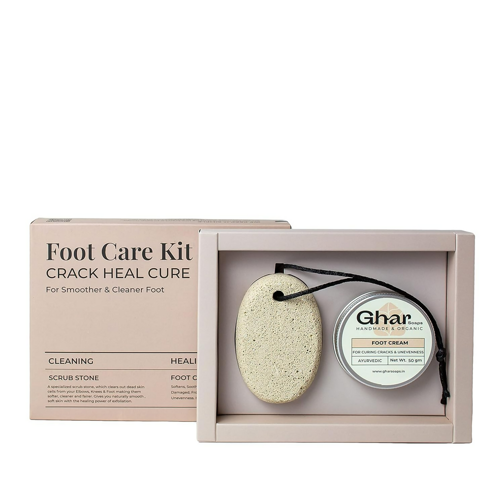 Ghar Soaps Foot Cream For Cracked Heels With Scrub Stone For Women & Men