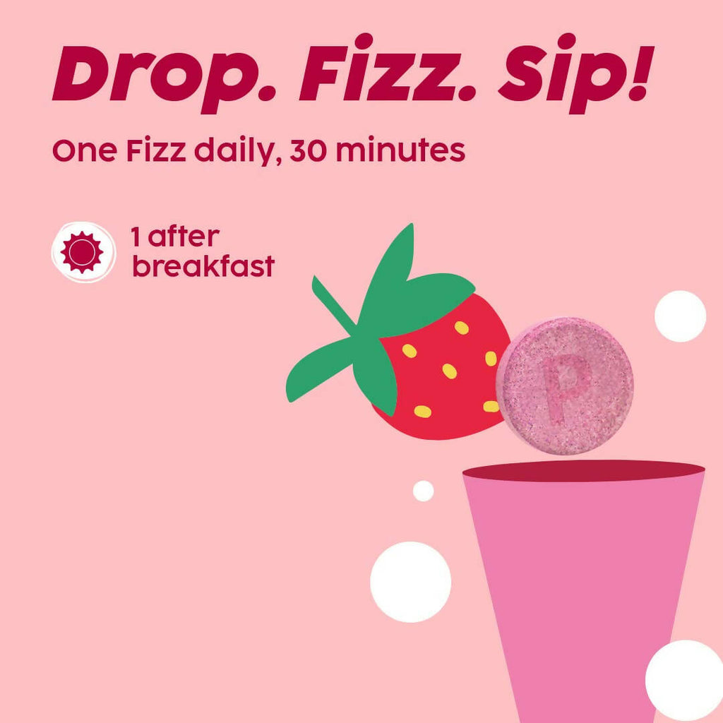 PLIX The Plant Fix Glowy Skin Effervescent Tablets - Strawberry