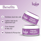 Bake 2% Kojic Acid Lavender Lip Scrub For Dark Lips & Pigmentation