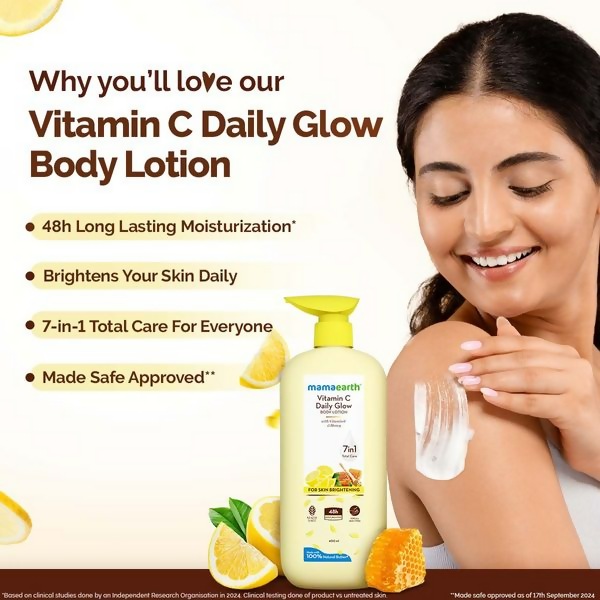 Mamaearth Vitamin C Daily Glow Body Lotion For Skin Brightening