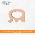 Nesta Toys Newborn Gift Set - Wooden Skwish Rattle, Clacker Rattle and Elephant Teether