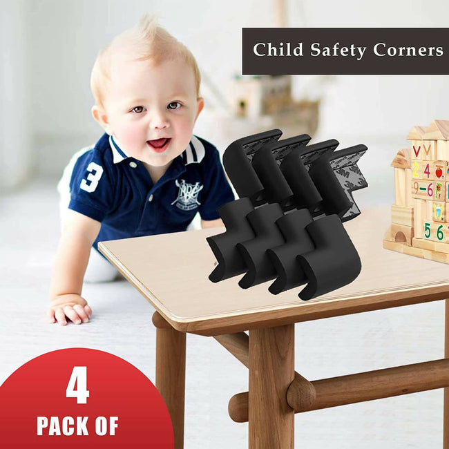 Safe-O-Kid Corner Guards Cushions L Shaped, Small, Black For Kids Protection Main Image