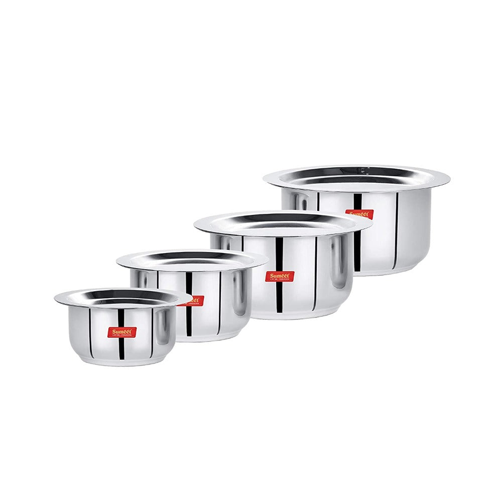 Sumeet Stainless Steel Tope/ Patila/cookware With Lids