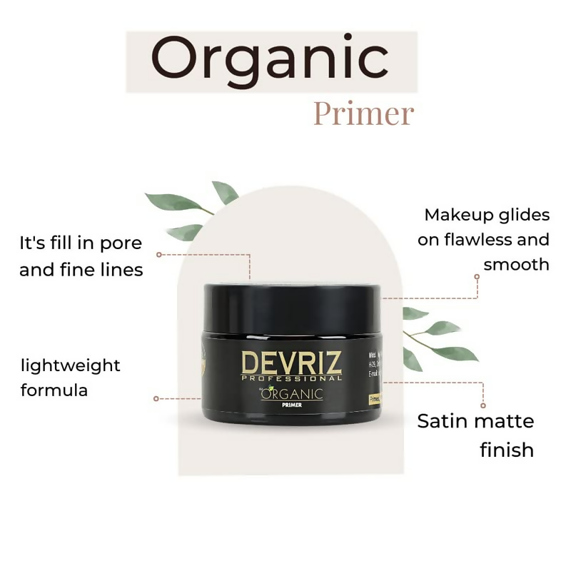 Devriz Professional Organic Long Lasting Makeup Primer Oily Dry and Combination Skin Types