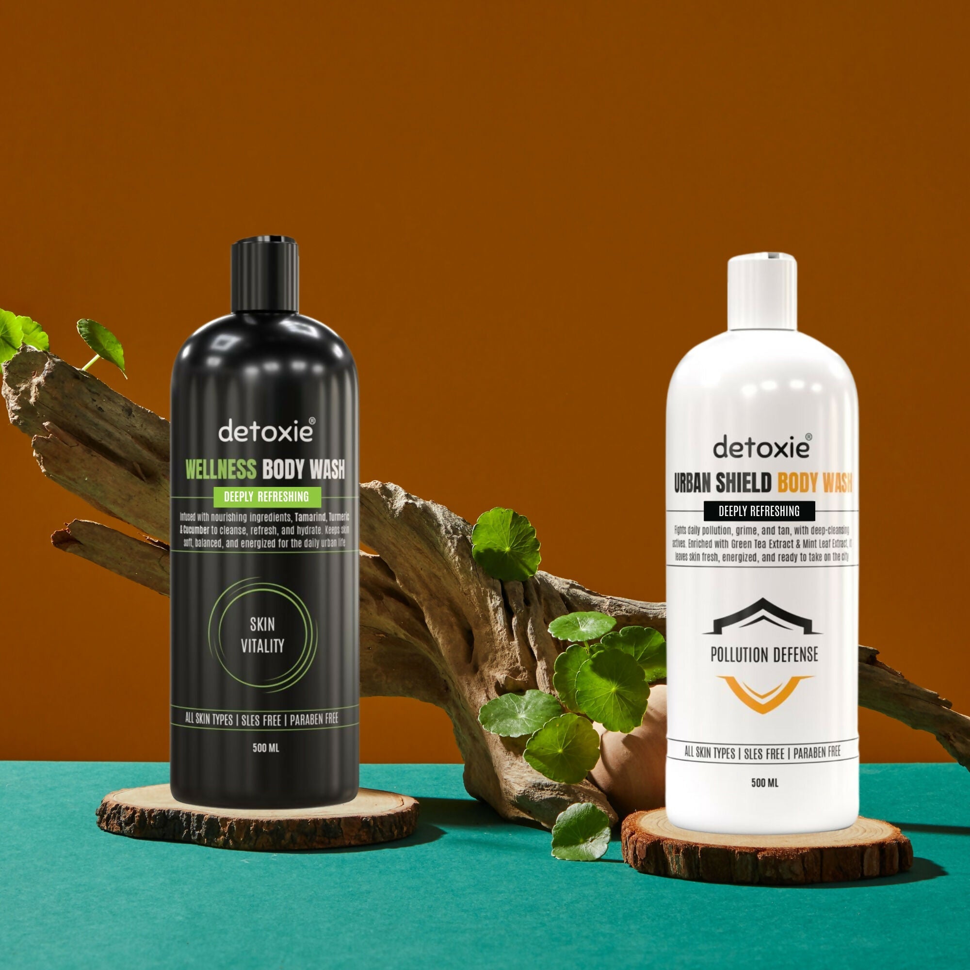 Detoxie Body Wash with Loofah - Urban Shield & Wellness